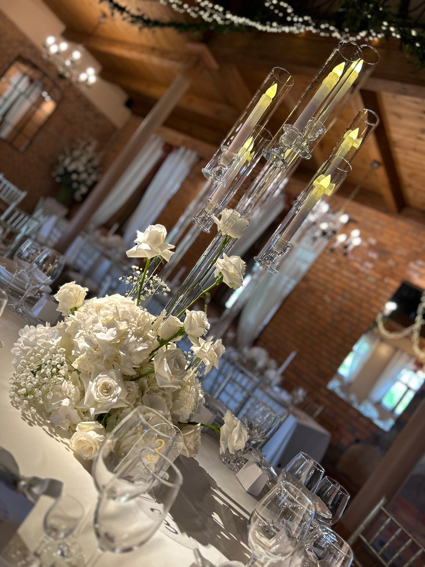 Świecznik szklany 7-ramienny